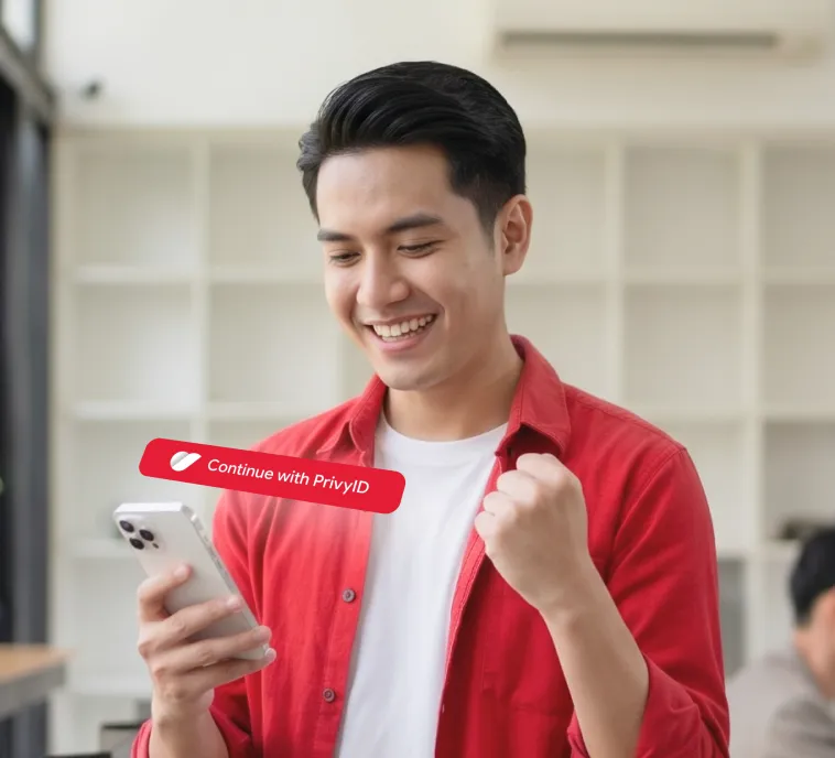 A user signing in to a merchant service with Login with Privy