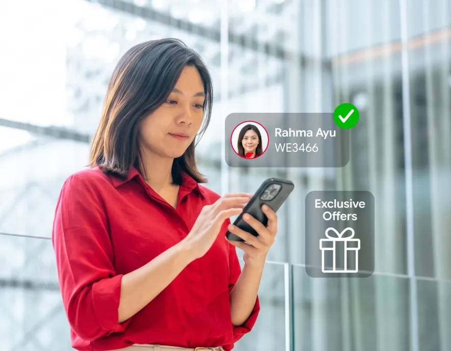 A customer redeeming an exclusive partner offer